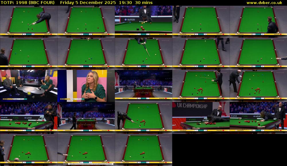 TOTP: 1998 (BBC FOUR) Friday 5 December 2025 19:30 - 20:00