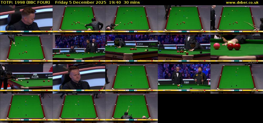 TOTP: 1998 (BBC FOUR) Friday 5 December 2025 19:40 - 20:10