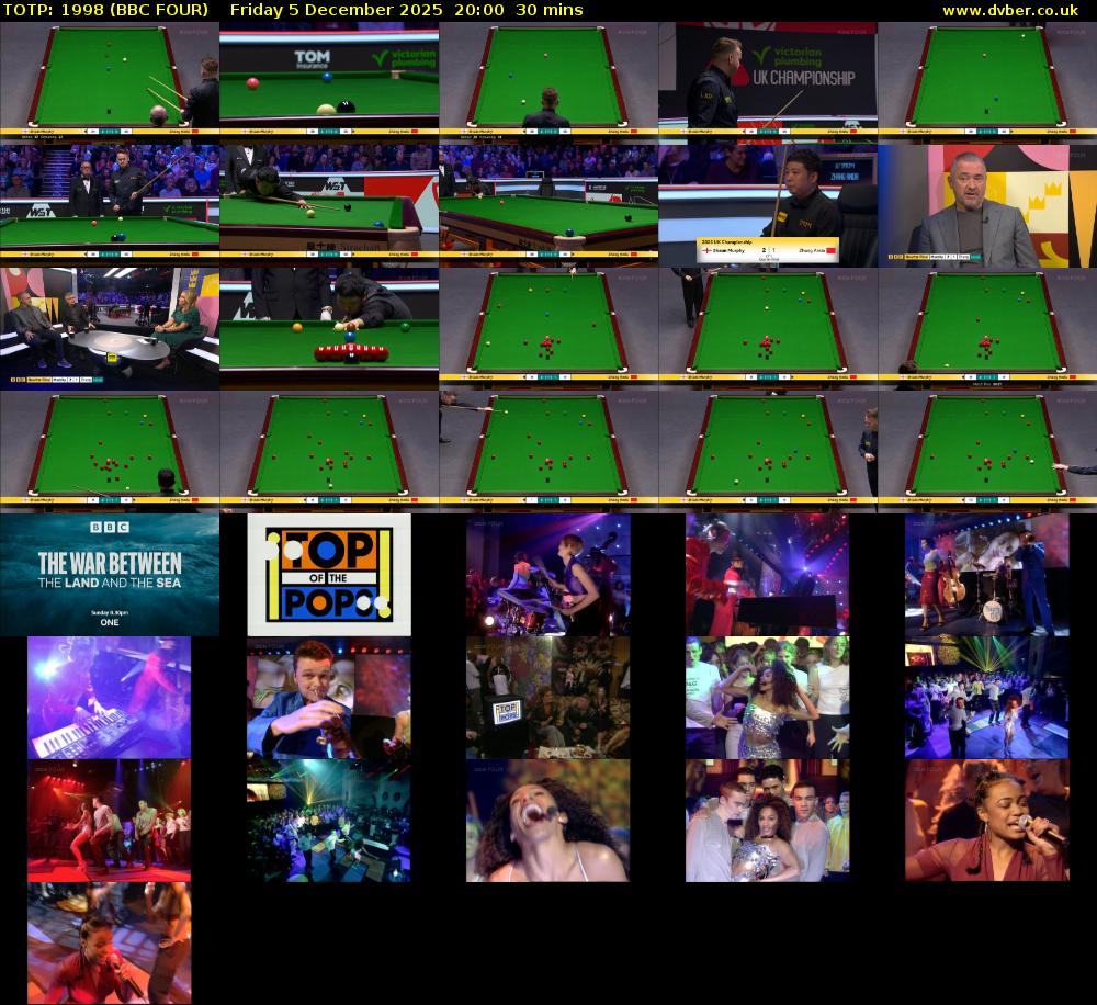 TOTP: 1998 (BBC FOUR) Friday 5 December 2025 20:00 - 20:30
