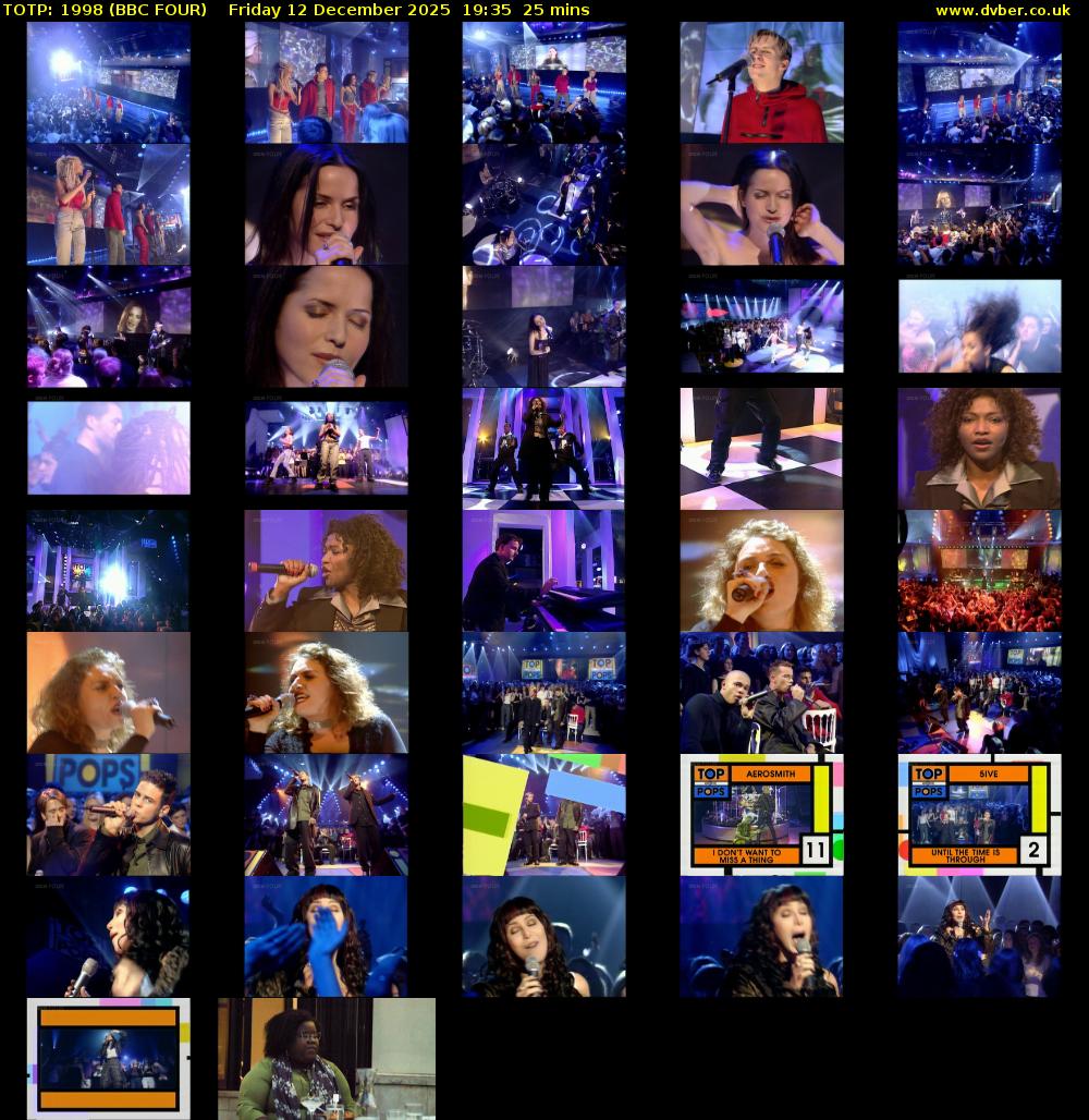TOTP: 1998 (BBC FOUR) Friday 12 December 2025 19:35 - 20:00