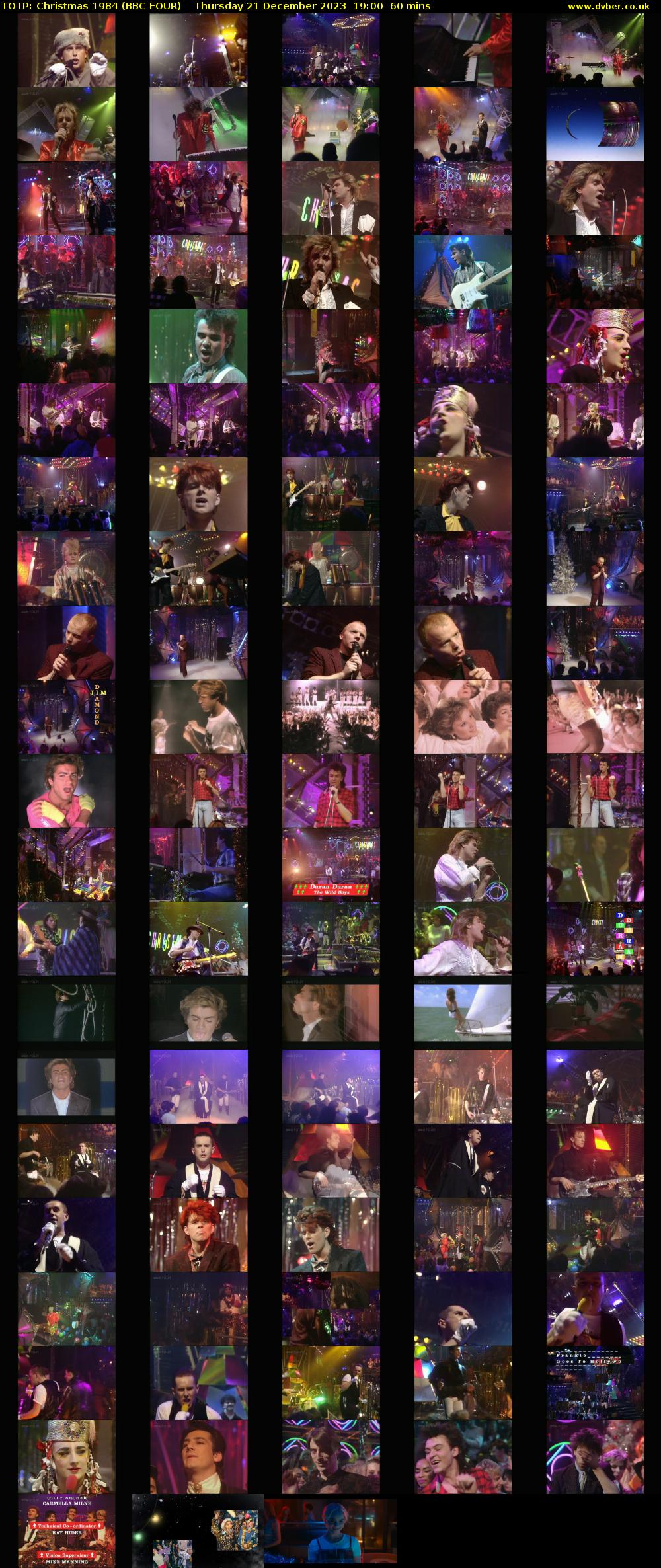 TOTP: Christmas 1984 (BBC FOUR) Thursday 21 December 2023 19:00 - 20:00