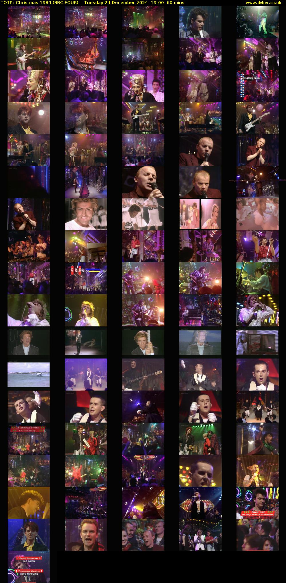 TOTP: Christmas 1984 (BBC FOUR) Tuesday 24 December 2024 19:00 - 20:00