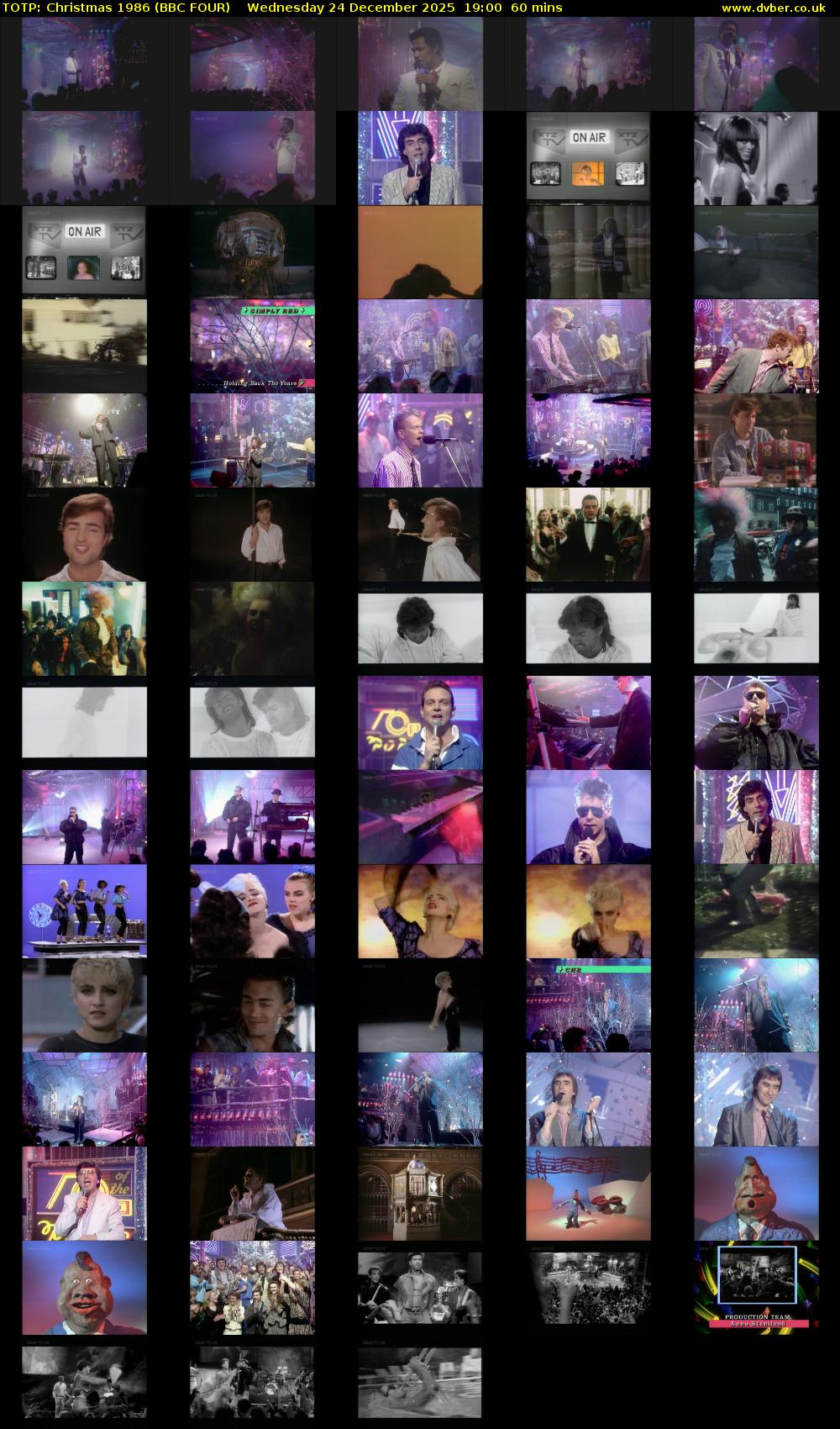 TOTP: Christmas 1986 (BBC FOUR) Wednesday 24 December 2025 19:00 - 20:00