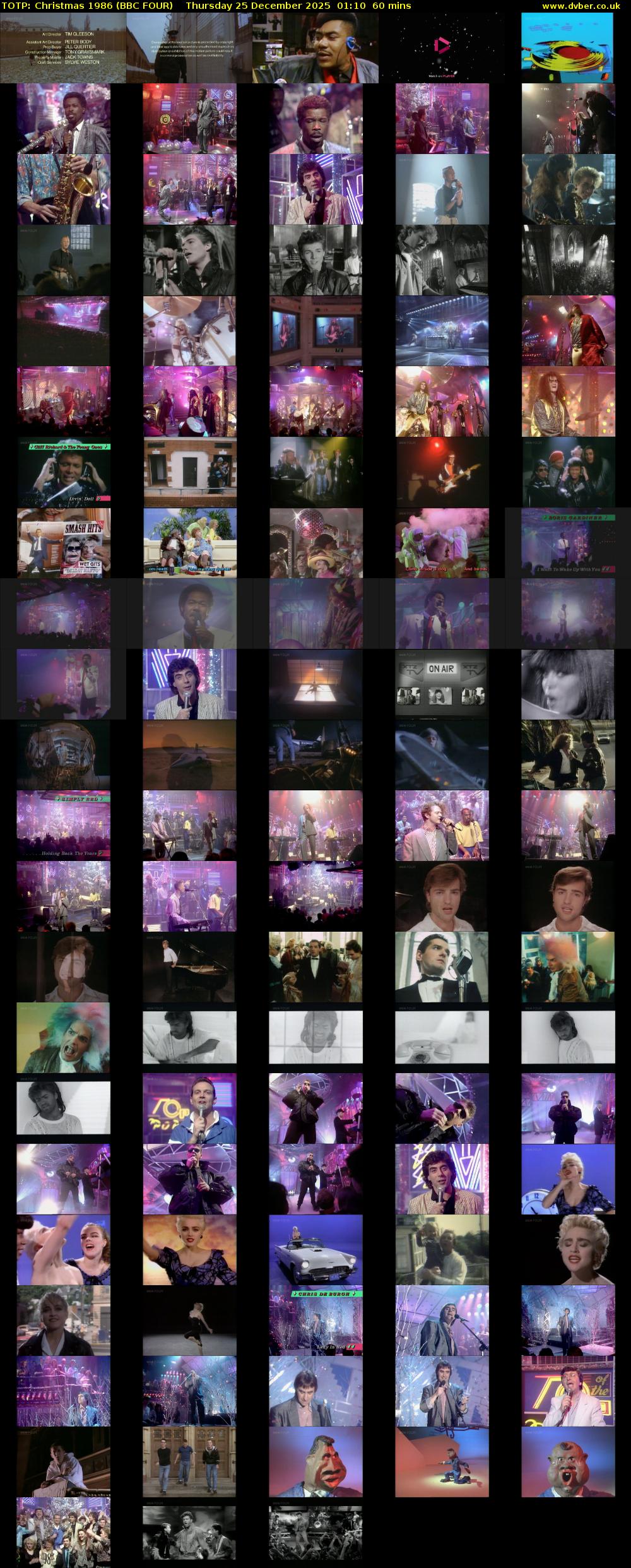 TOTP: Christmas 1986 (BBC FOUR) Thursday 25 December 2025 01:10 - 02:10
