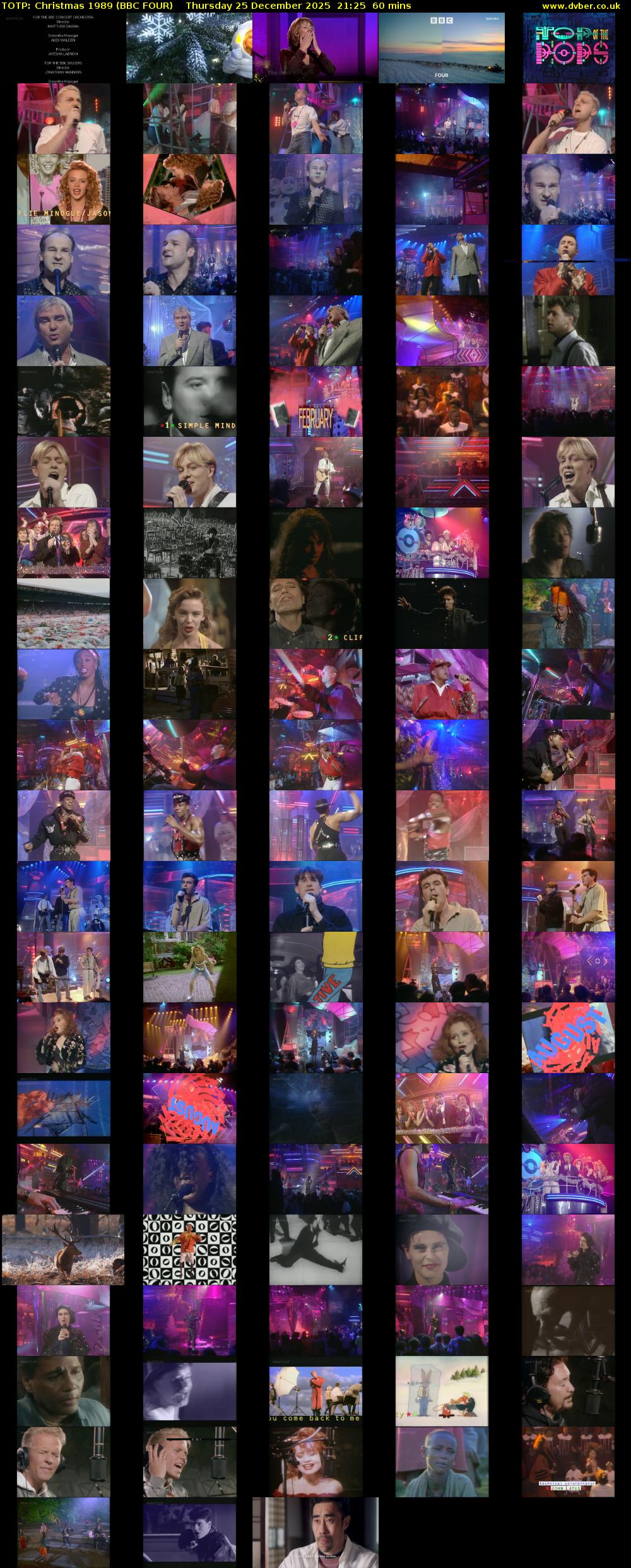 TOTP: Christmas 1989 (BBC FOUR) Thursday 25 December 2025 21:25 - 22:25