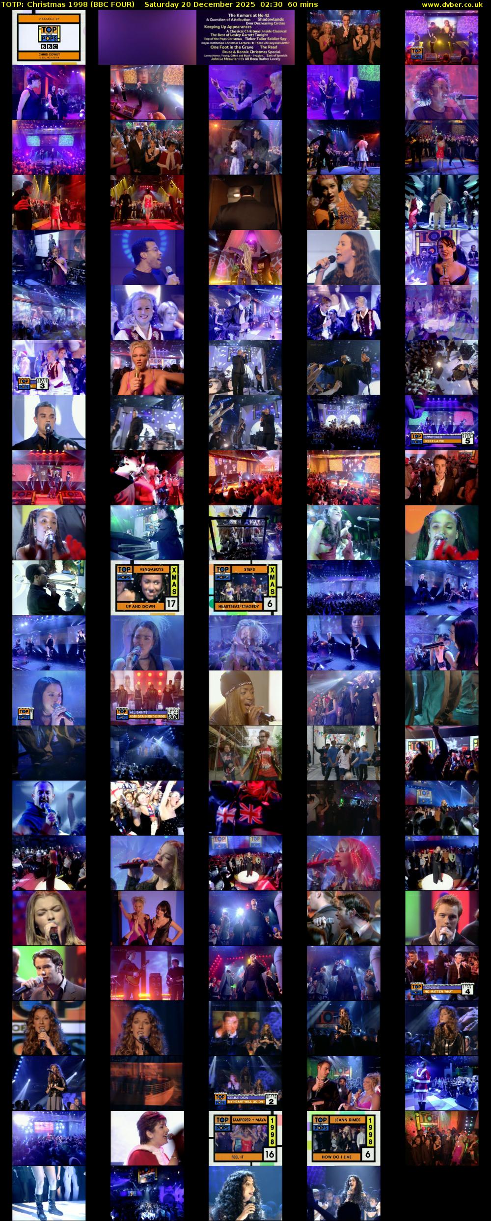 TOTP: Christmas 1998 (BBC FOUR) Saturday 20 December 2025 02:30 - 03:30