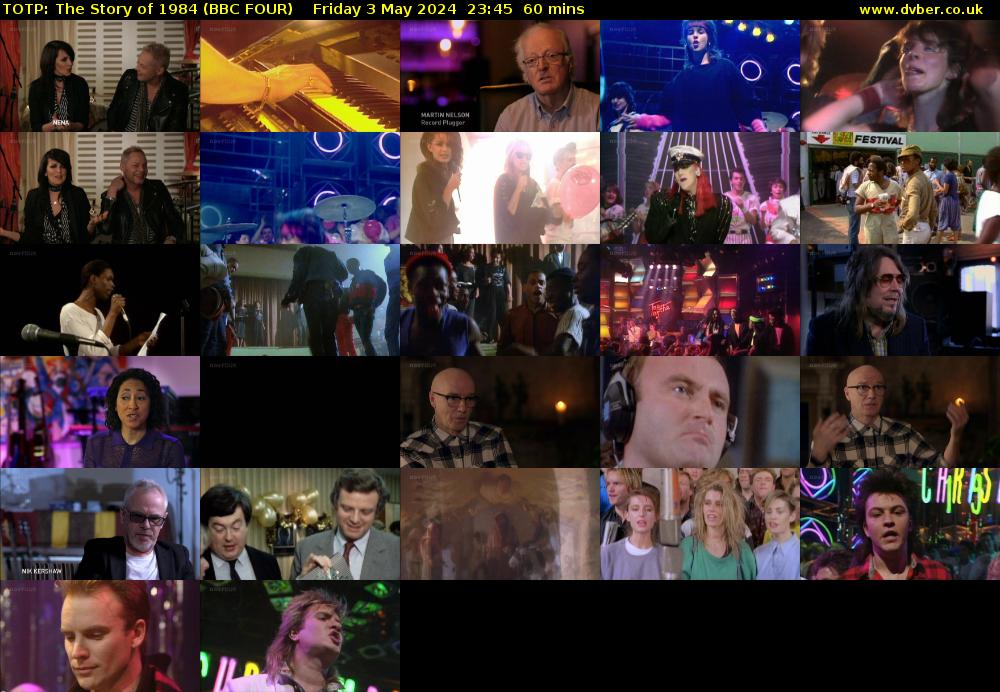 TOTP: The Story of 1984 (BBC FOUR) Friday 3 May 2024 23:45 - 00:45