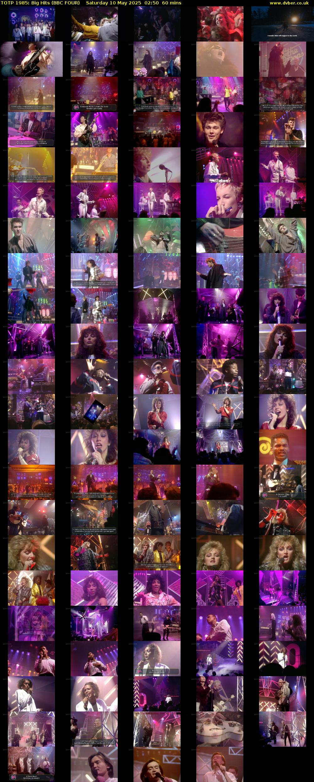 TOTP 1985: Big Hits (BBC FOUR) Saturday 10 May 2025 02:50 - 03:50