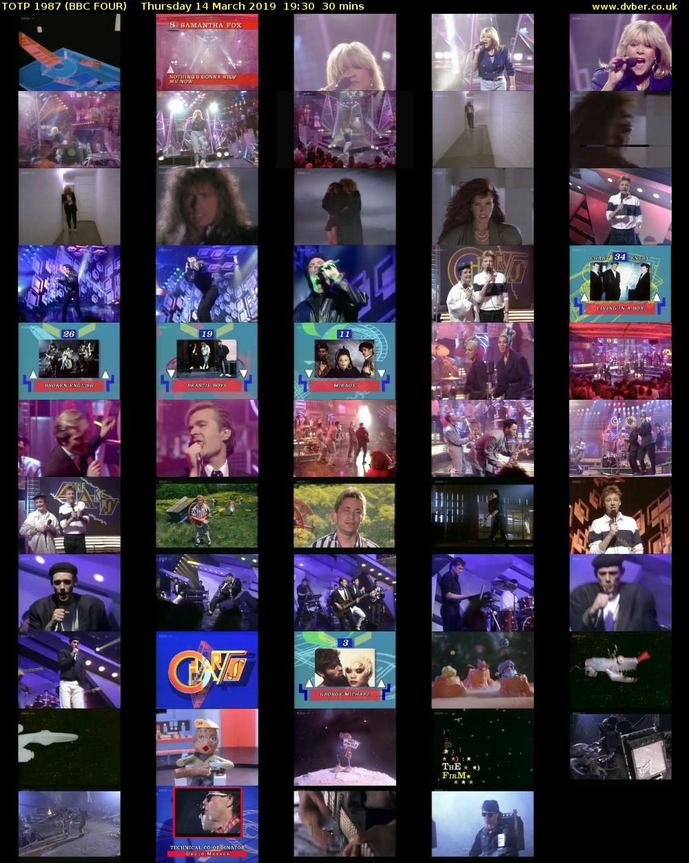 TOTP 1987 (BBC FOUR) Thursday 14 March 2019 19:30 - 20:00