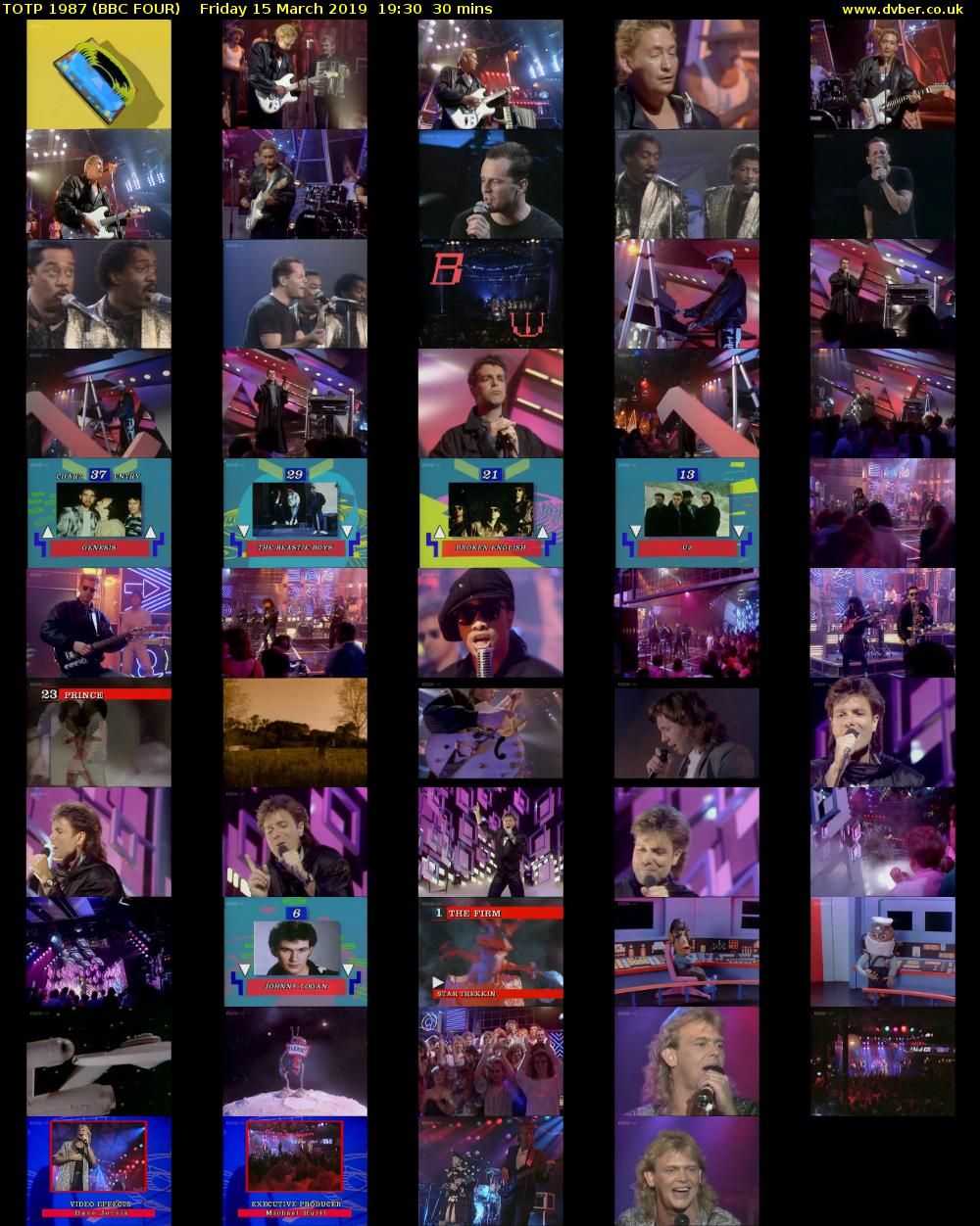 TOTP 1987 (BBC FOUR) Friday 15 March 2019 19:30 - 20:00