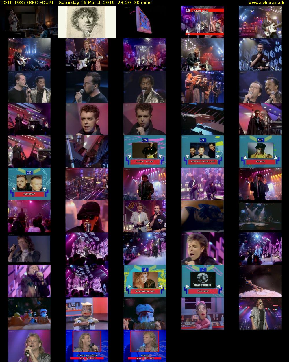 TOTP 1987 (BBC FOUR) Saturday 16 March 2019 23:20 - 23:50