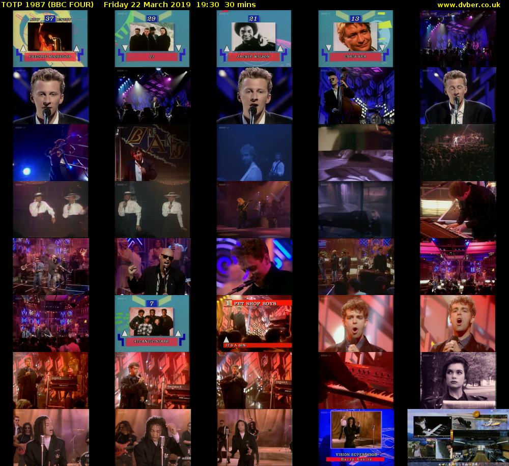 TOTP 1987 (BBC FOUR) Friday 22 March 2019 19:30 - 20:00