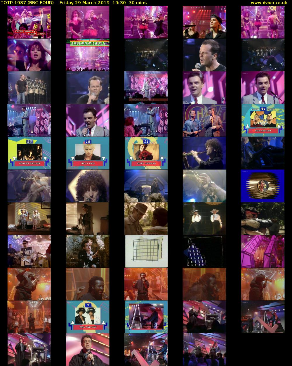 TOTP 1987 (BBC FOUR) Friday 29 March 2019 19:30 - 20:00