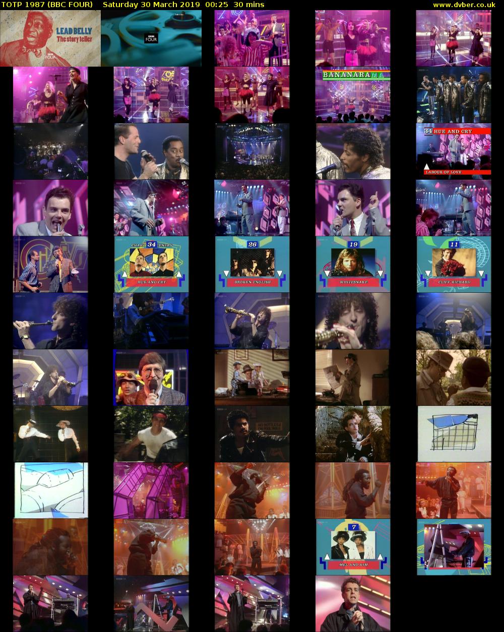 TOTP 1987 (BBC FOUR) Saturday 30 March 2019 00:25 - 00:55