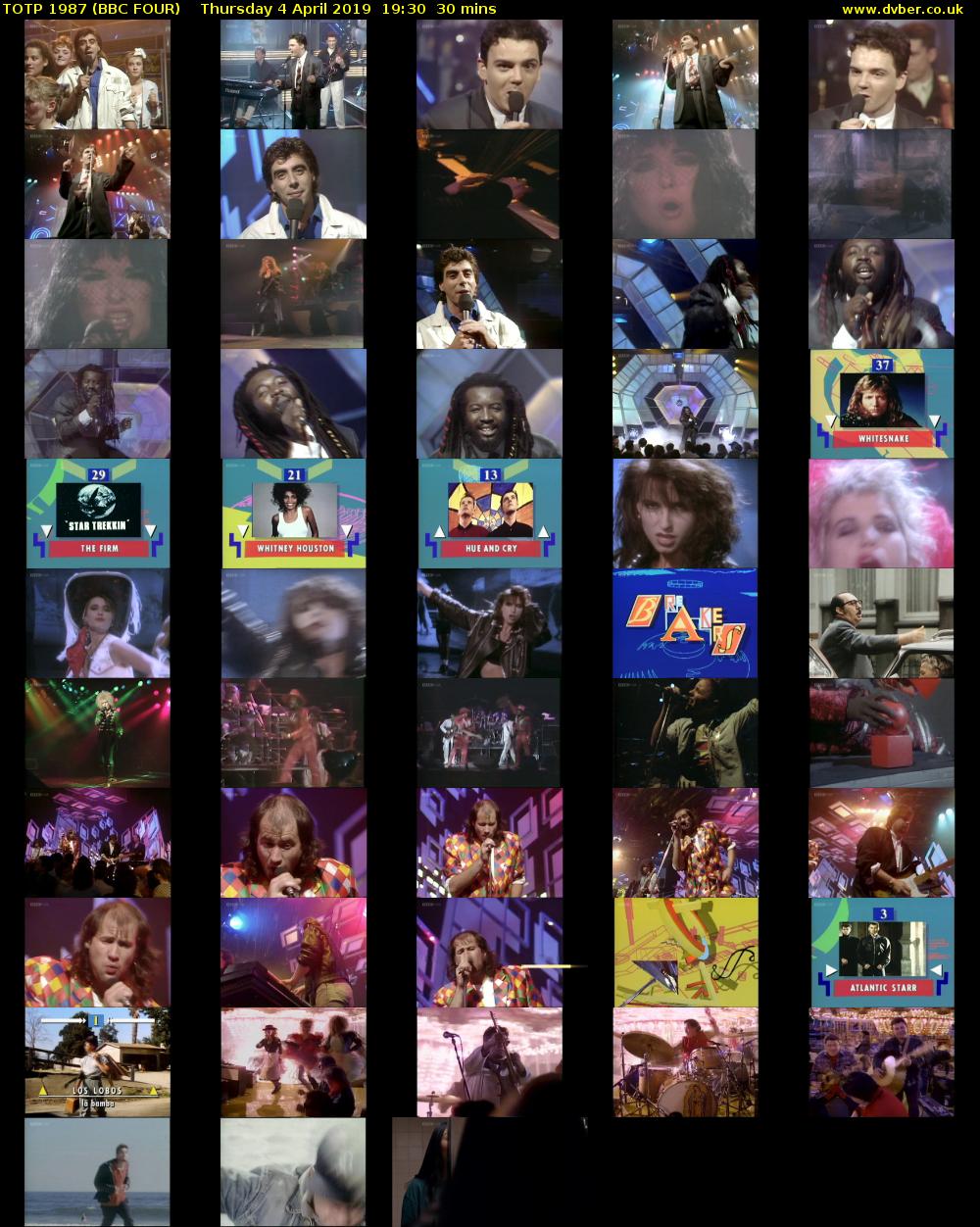 TOTP 1987 (BBC FOUR) Thursday 4 April 2019 19:30 - 20:00