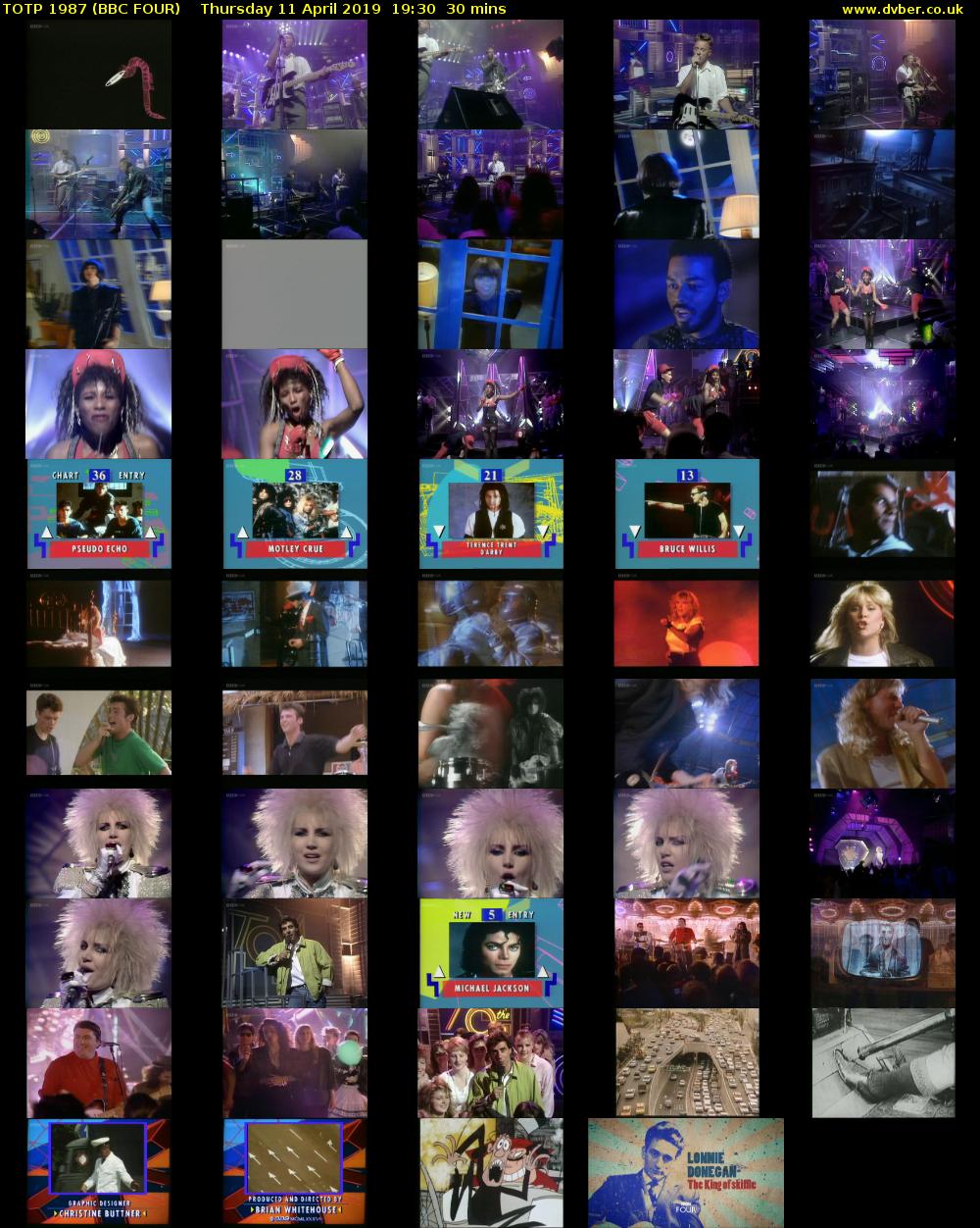 TOTP 1987 (BBC FOUR) Thursday 11 April 2019 19:30 - 20:00