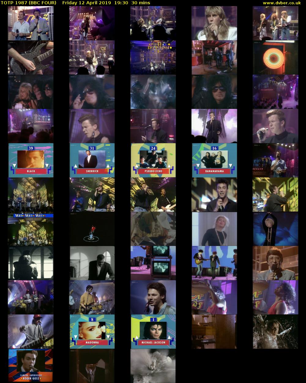 TOTP 1987 (BBC FOUR) Friday 12 April 2019 19:30 - 20:00