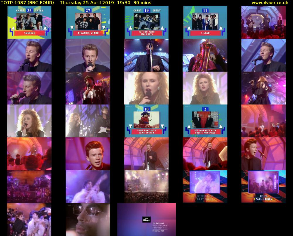 TOTP 1987 (BBC FOUR) Thursday 25 April 2019 19:30 - 20:00