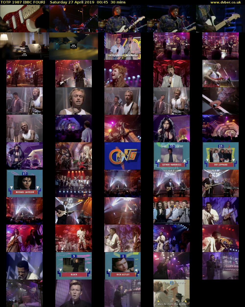TOTP 1987 (BBC FOUR) Saturday 27 April 2019 00:45 - 01:15