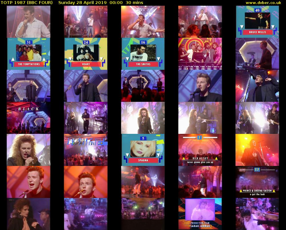 TOTP 1987 (BBC FOUR) Sunday 28 April 2019 00:00 - 00:30