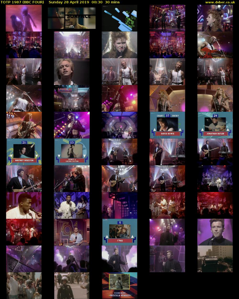 TOTP 1987 (BBC FOUR) Sunday 28 April 2019 00:30 - 01:00