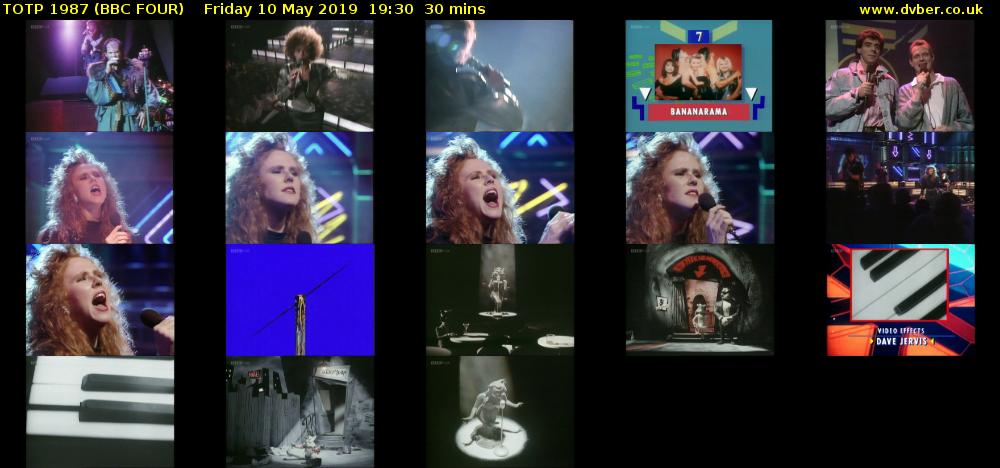 TOTP 1987 (BBC FOUR) Friday 10 May 2019 19:30 - 20:00