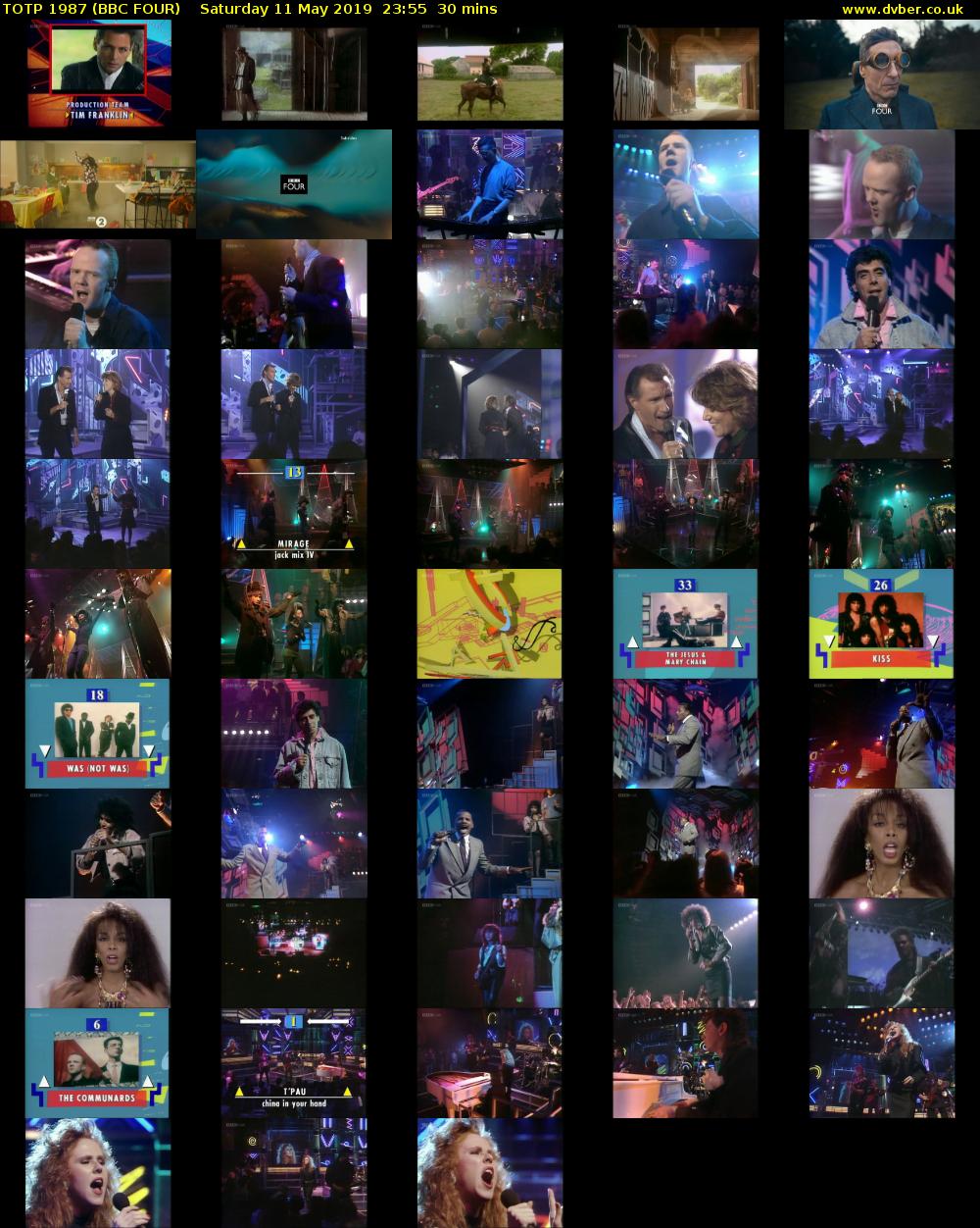 TOTP 1987 (BBC FOUR) Saturday 11 May 2019 23:55 - 00:25