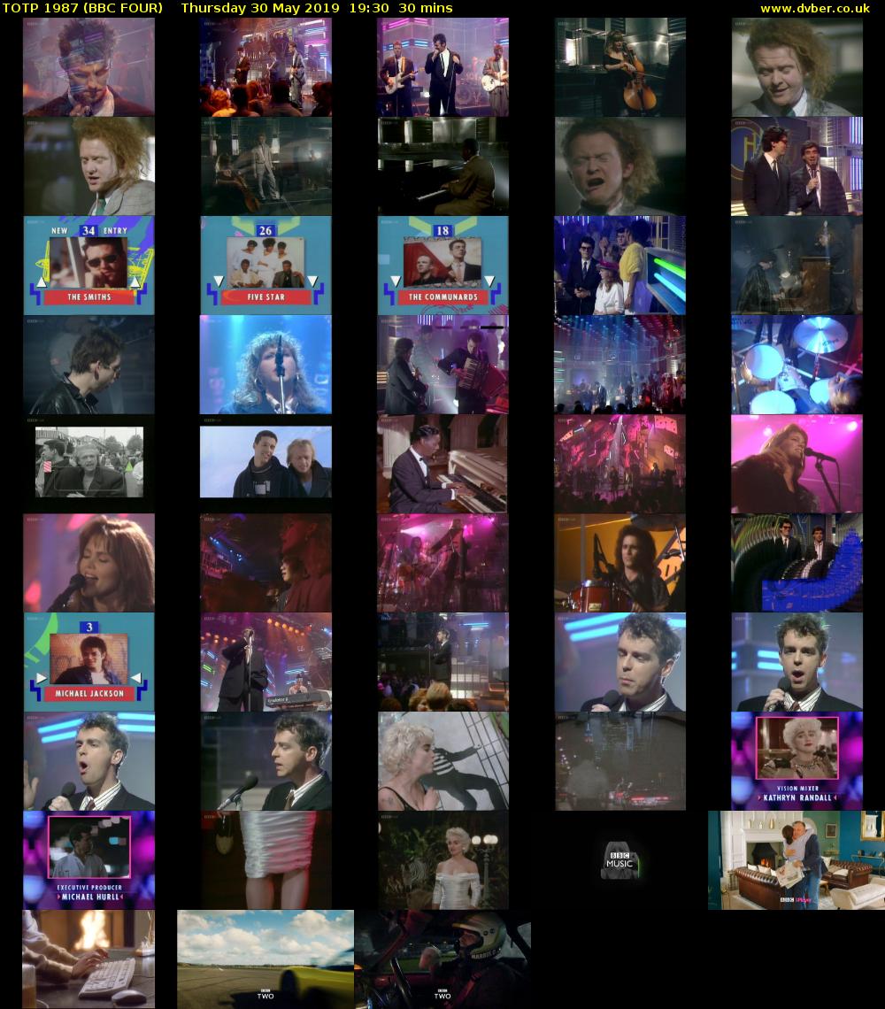 TOTP 1987 (BBC FOUR) Thursday 30 May 2019 19:30 - 20:00