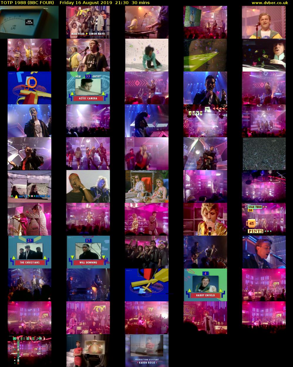 TOTP 1988 (BBC FOUR) Friday 16 August 2019 21:30 - 22:00