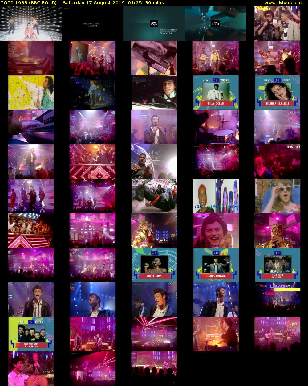 TOTP 1988 (BBC FOUR) Saturday 17 August 2019 01:25 - 01:55