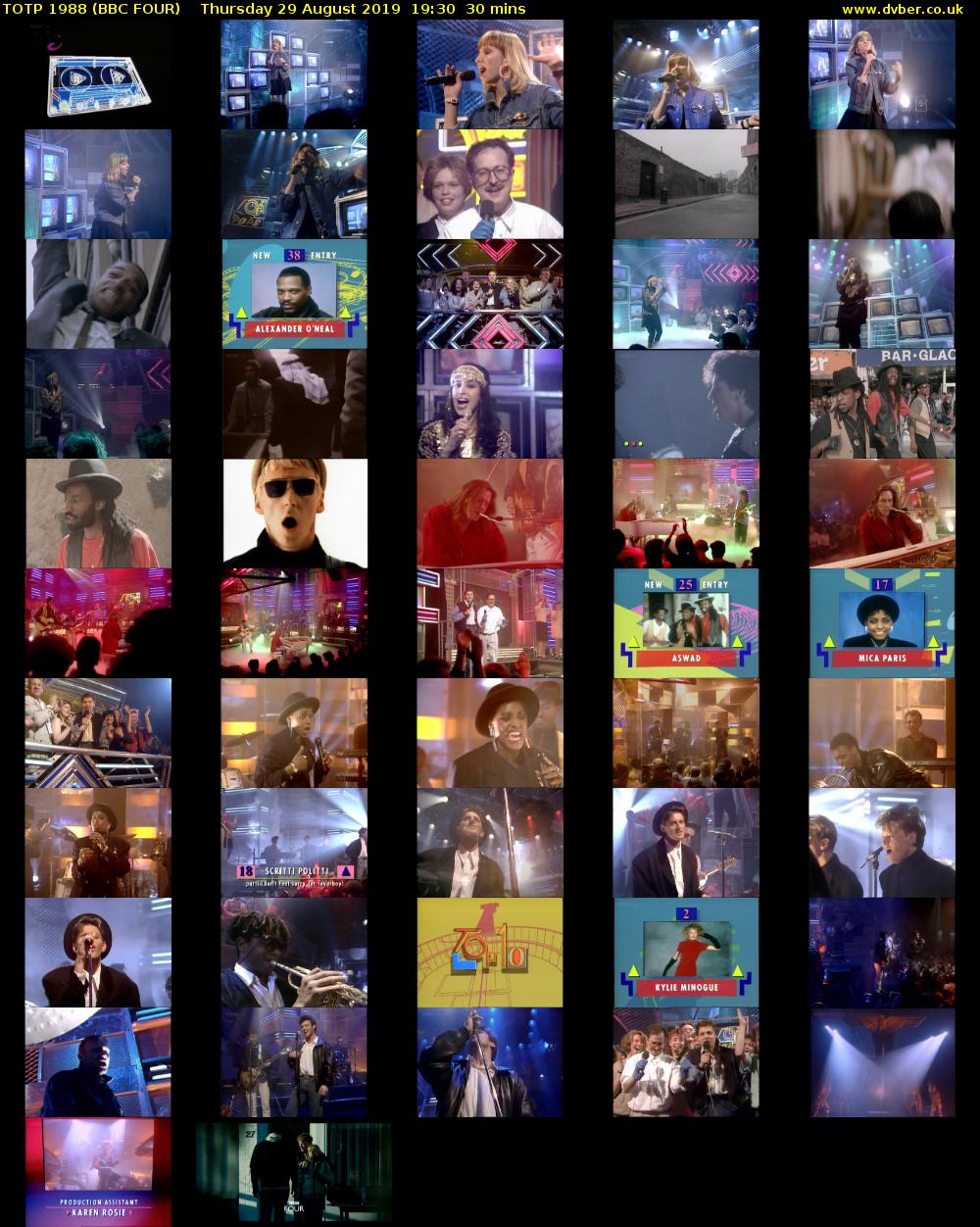 TOTP 1988 (BBC FOUR) Thursday 29 August 2019 19:30 - 20:00