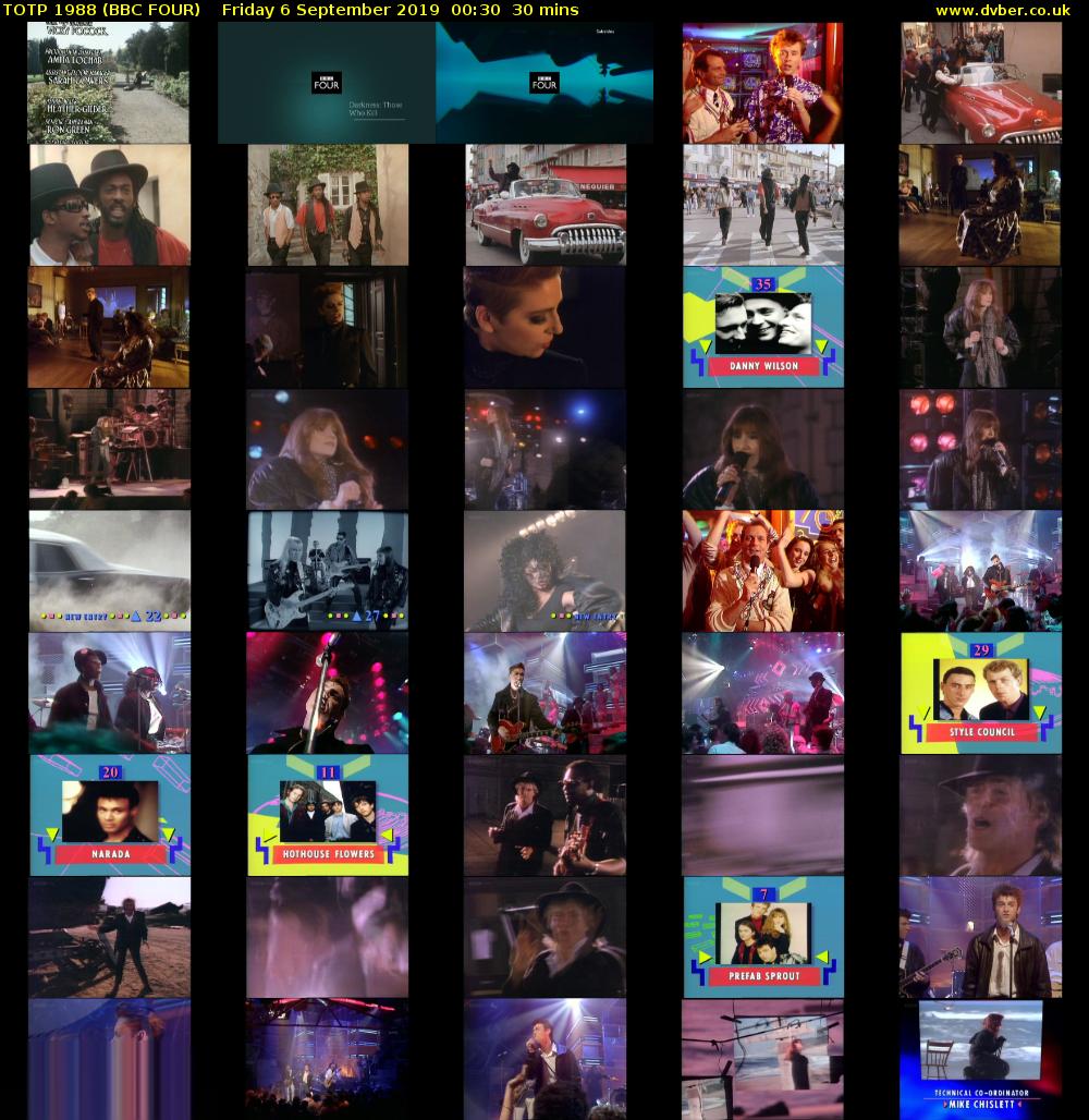 TOTP 1988 (BBC FOUR) Friday 6 September 2019 00:30 - 01:00