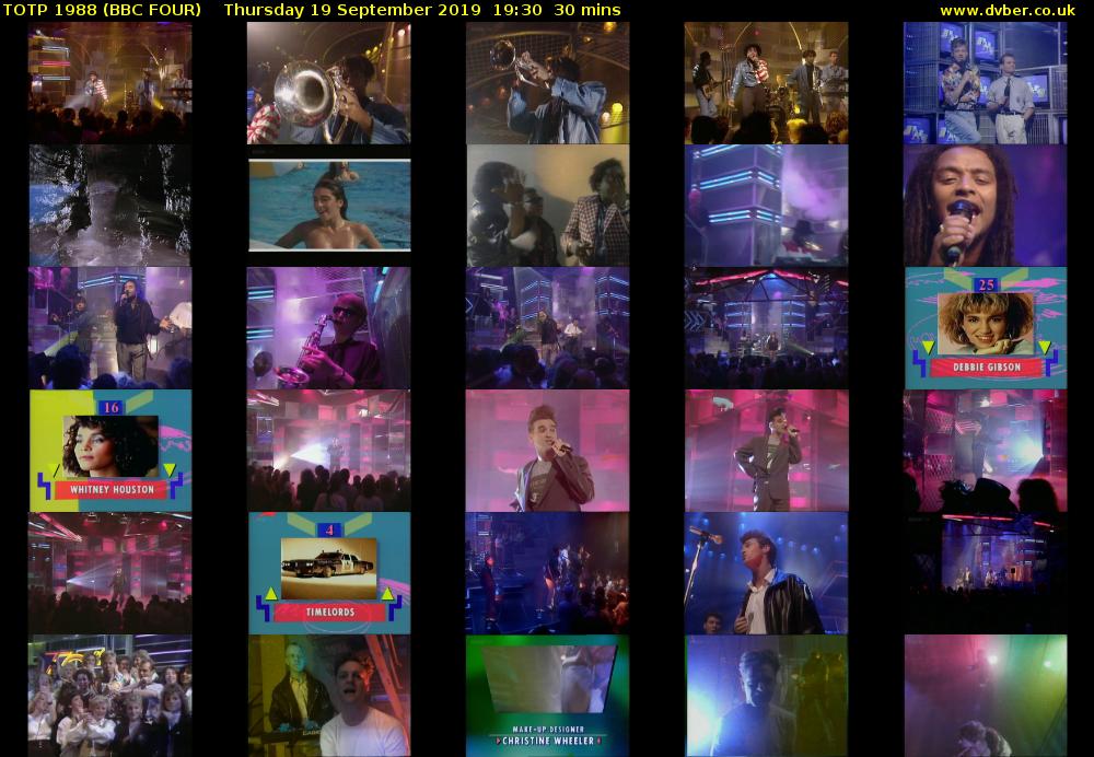 TOTP 1988 (BBC FOUR) Thursday 19 September 2019 19:30 - 20:00