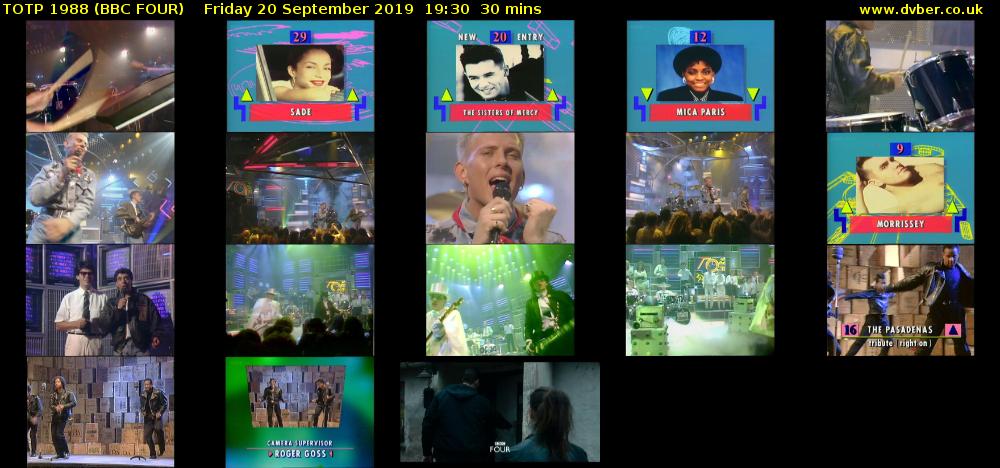 TOTP 1988 (BBC FOUR) Friday 20 September 2019 19:30 - 20:00