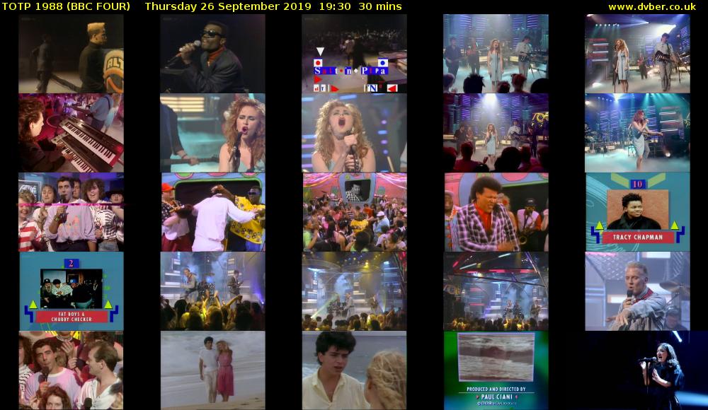 TOTP 1988 (BBC FOUR) Thursday 26 September 2019 19:30 - 20:00