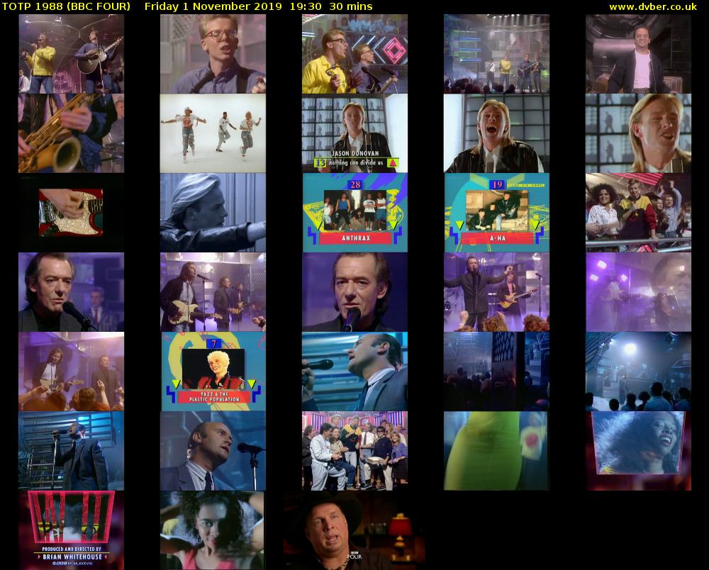 TOTP 1988 (BBC FOUR) Friday 1 November 2019 19:30 - 20:00