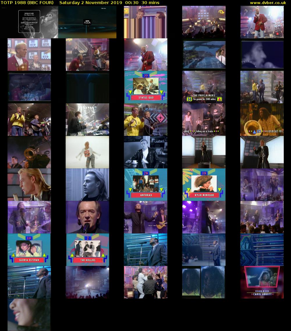 TOTP 1988 (BBC FOUR) Saturday 2 November 2019 00:30 - 01:00