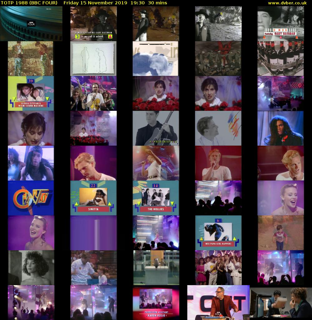 TOTP 1988 (BBC FOUR) Friday 15 November 2019 19:30 - 20:00