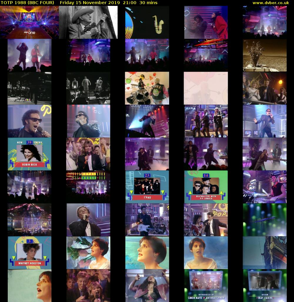 TOTP 1988 (BBC FOUR) Friday 15 November 2019 21:00 - 21:30