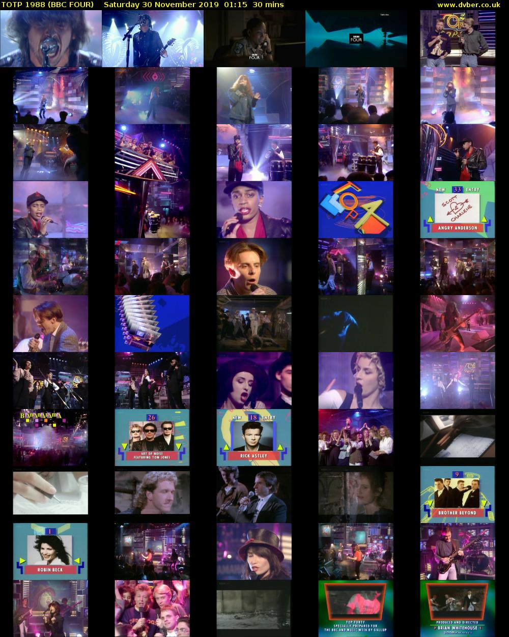 TOTP 1988 (BBC FOUR) Saturday 30 November 2019 01:15 - 01:45