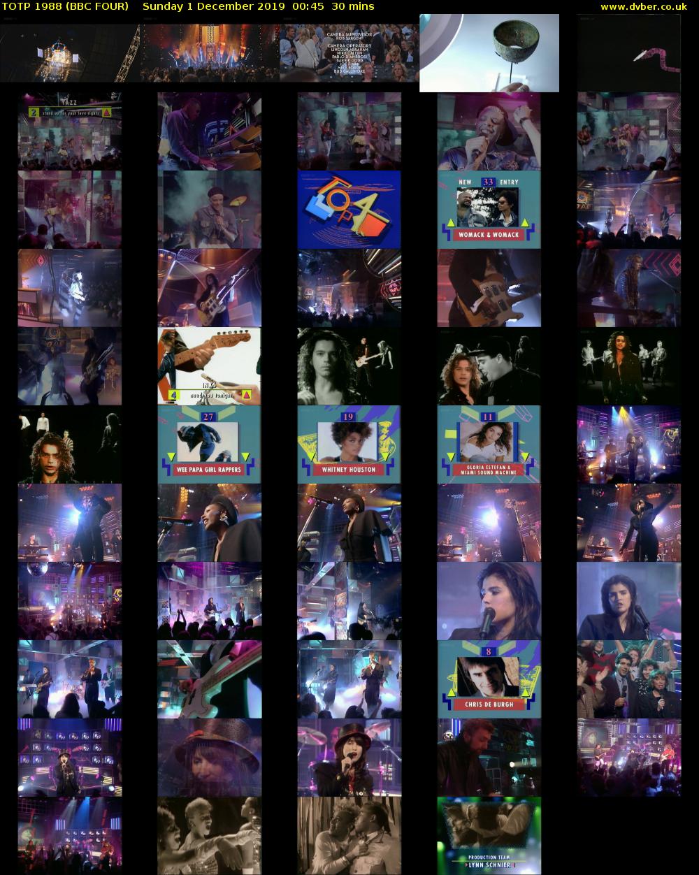 TOTP 1988 (BBC FOUR) Sunday 1 December 2019 00:45 - 01:15