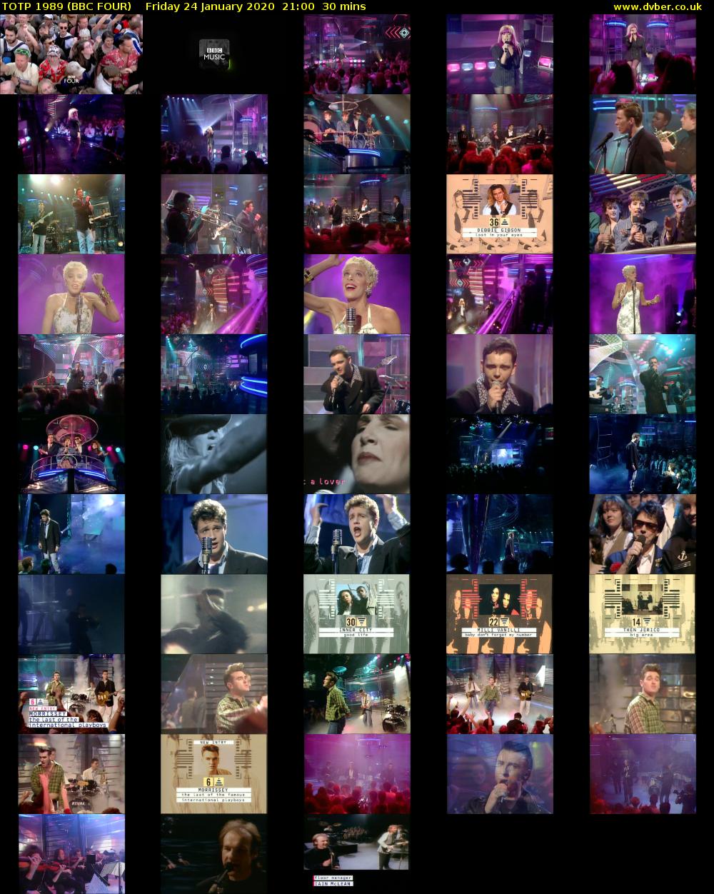 TOTP 1989 (BBC FOUR) Friday 24 January 2020 21:00 - 21:30