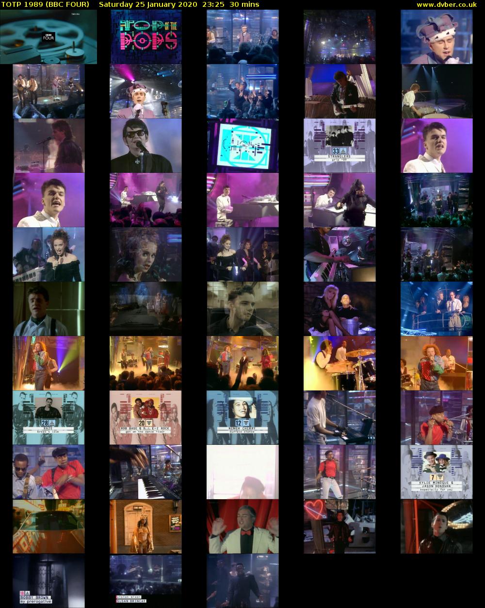 TOTP 1989 (BBC FOUR) Saturday 25 January 2020 23:25 - 23:55