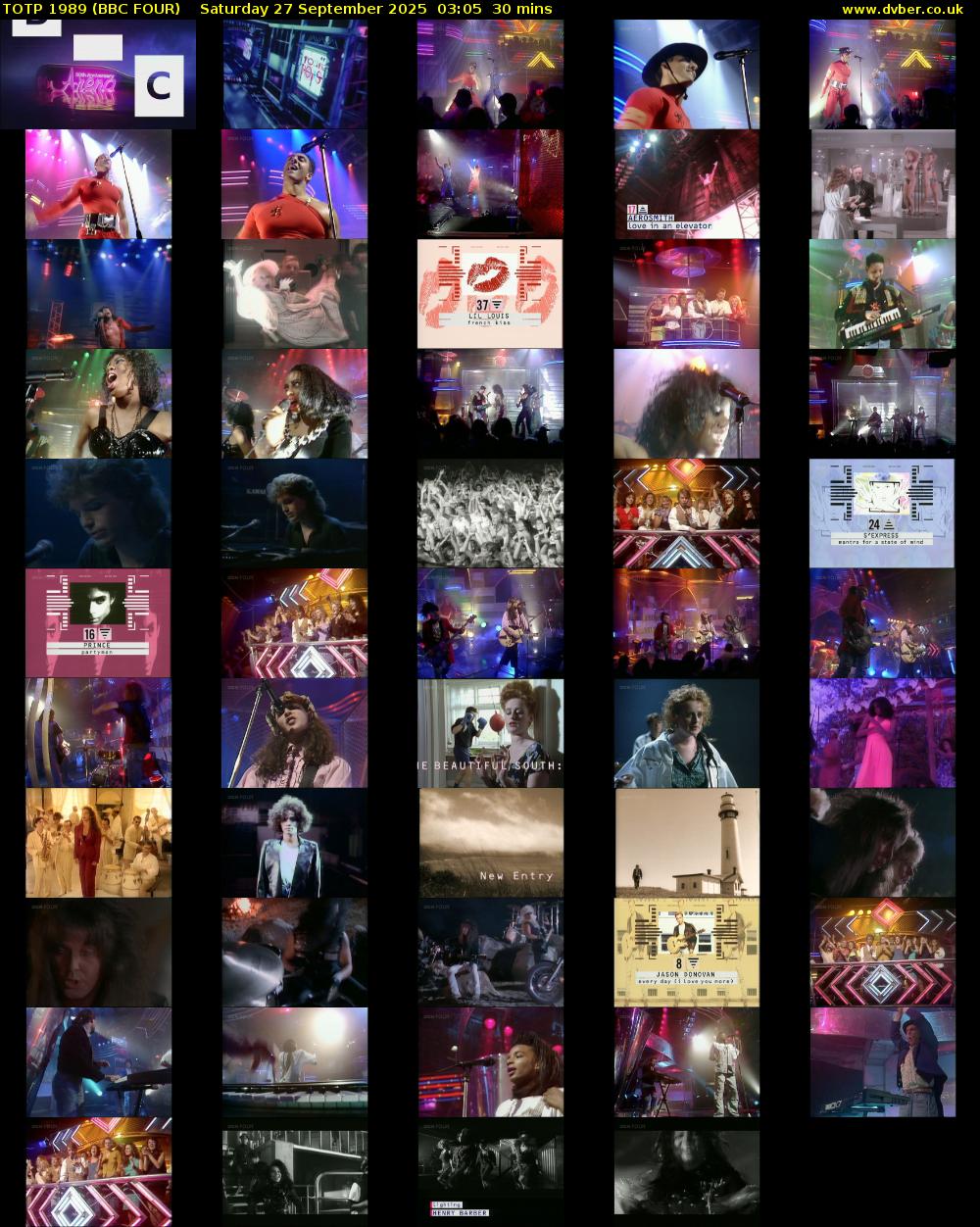 TOTP 1989 (BBC FOUR) Saturday 27 September 2025 03:05 - 03:35