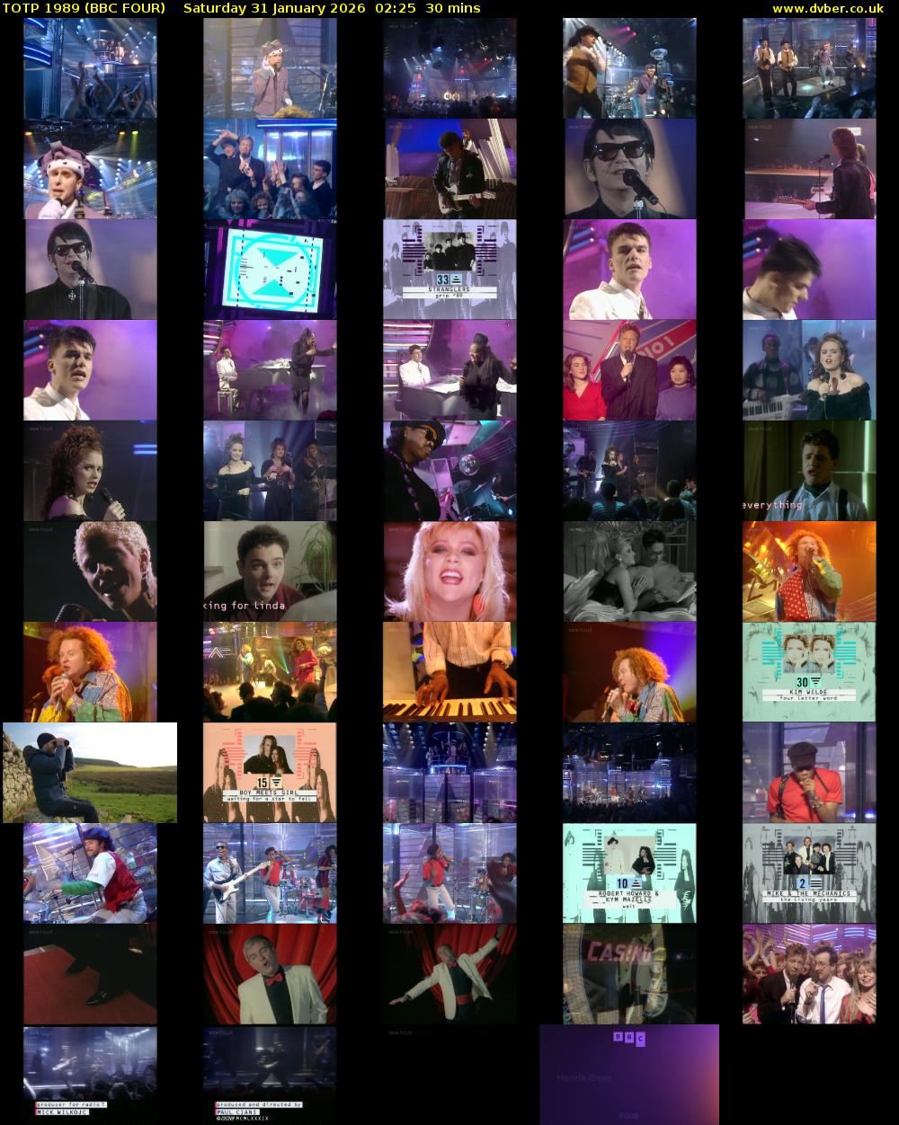 TOTP 1989 (BBC FOUR) Saturday 31 January 2026 02:25 - 02:55