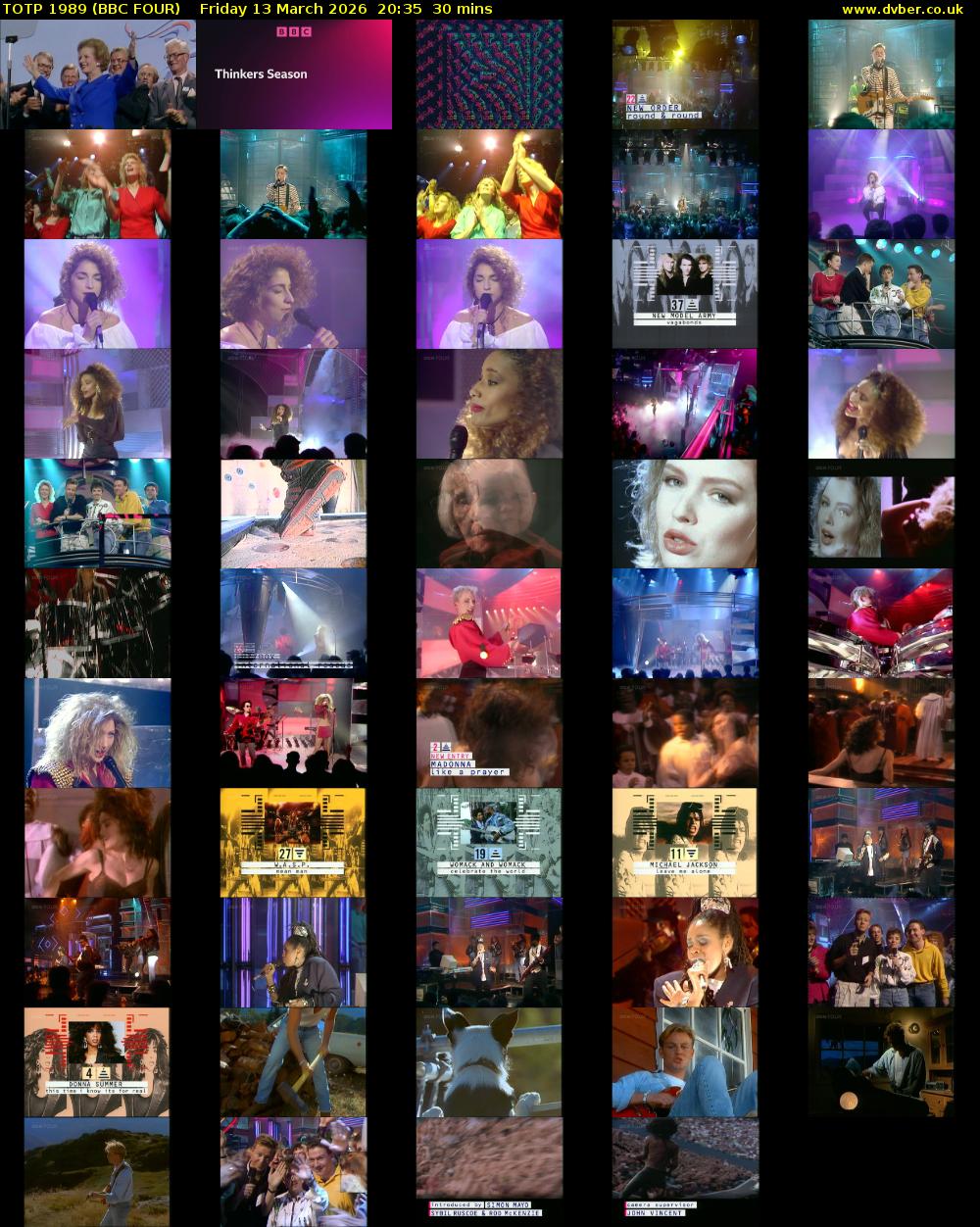 TOTP 1989 (BBC FOUR) Friday 13 March 2026 20:35 - 21:05