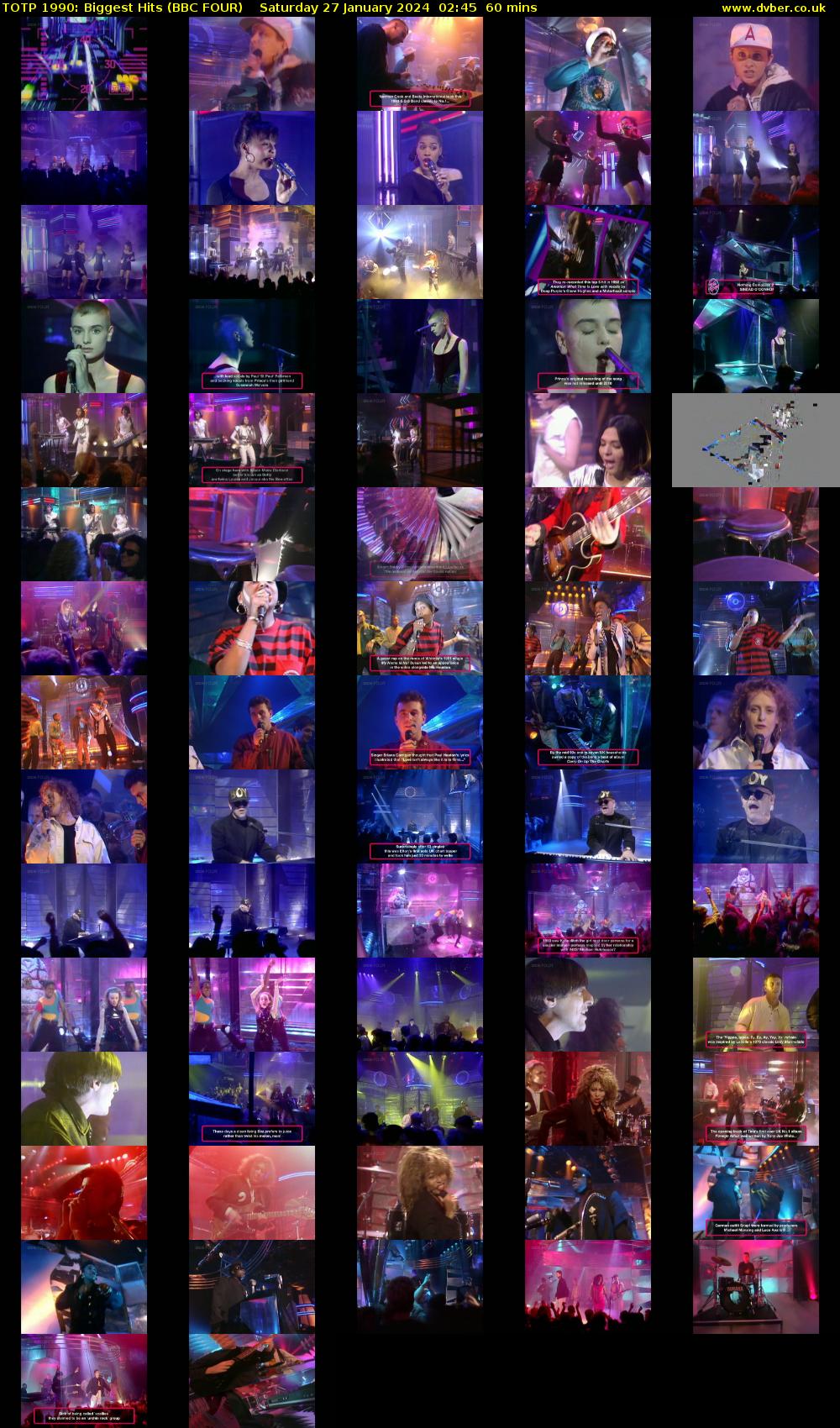 TOTP 1990: Biggest Hits (BBC FOUR) Saturday 27 January 2024 02:45 - 03:45