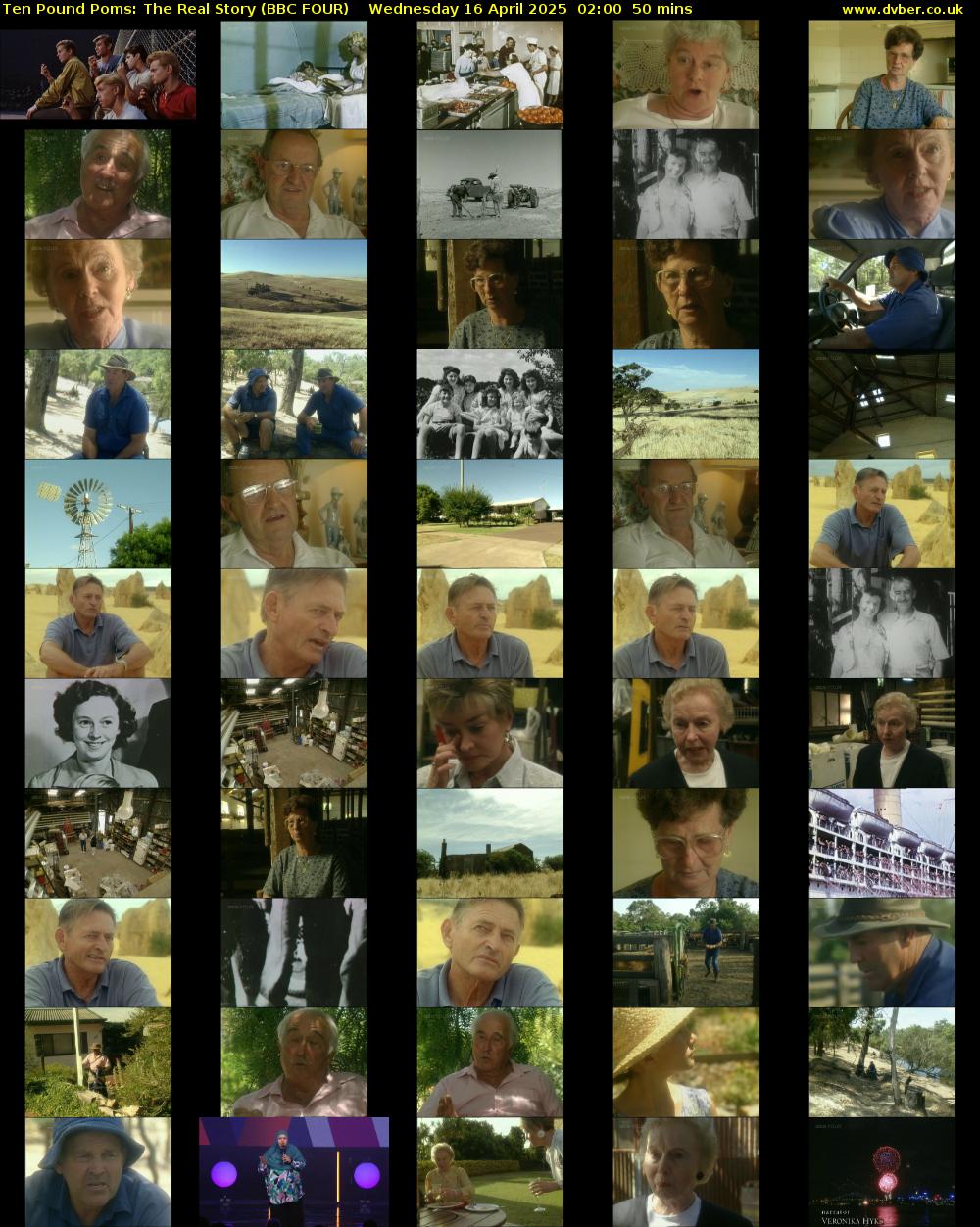 Ten Pound Poms: The Real Story (BBC FOUR) Wednesday 16 April 2025 02:00 - 02:50