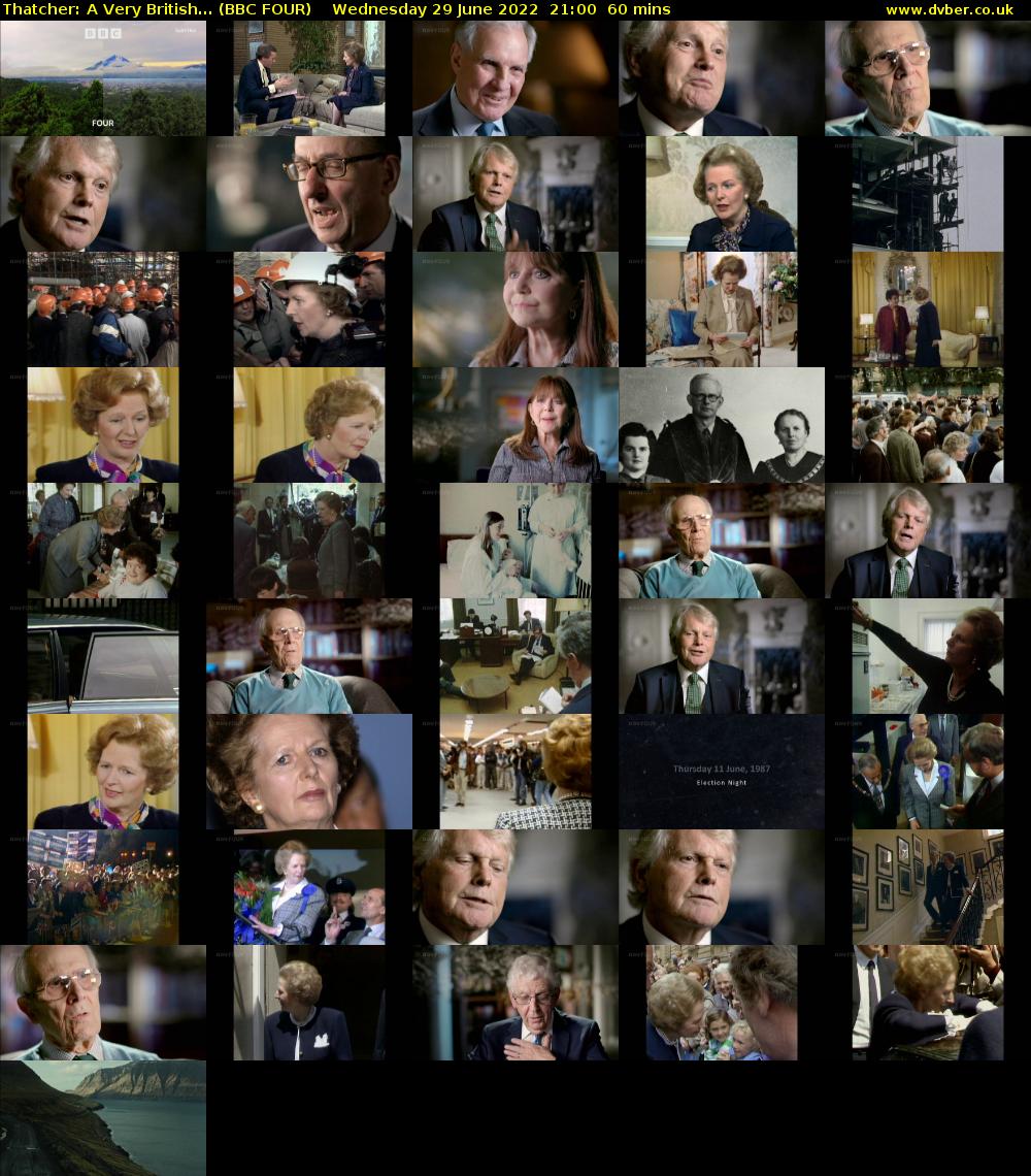 Thatcher: A Very British... (BBC FOUR) Wednesday 29 June 2022 21:00 - 22:00