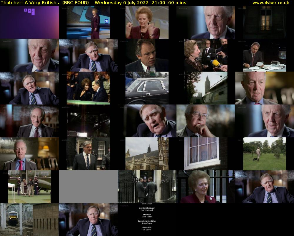 Thatcher: A Very British... (BBC FOUR) Wednesday 6 July 2022 21:00 - 22:00